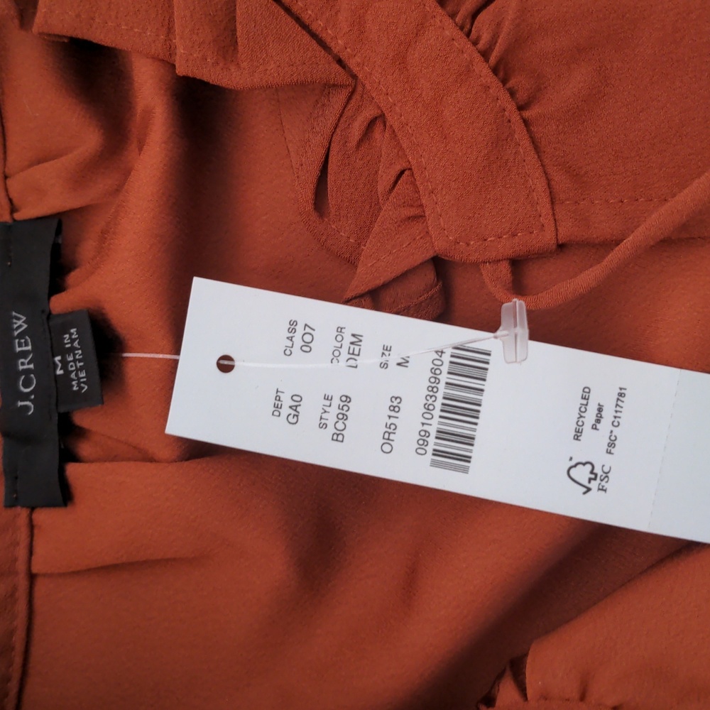 NWT JCrew Gathered Ruffle Drapey Blouse - Picture 8 of 9